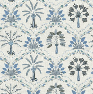 Tommy Bahama Daintree Aegean Embroidered Fabric per metre