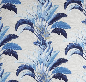 Tommy Bahama Indoor/Outdoor Banana Leaves Azul Fabric per meter