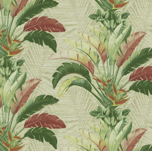 Tommy Bahama Indoor/Outdoor Banana Leaves Jade Fabric per meter