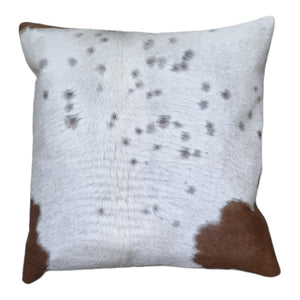 Brown and White Cowhide Cushion Cover 45cm