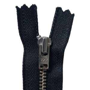 YKK Metal Zip Black with Silver Regular Pull # 4.5 Colour 580