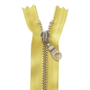 YKK Metal Zip Yellow with Silver Donut Pull #4.5 - Colour 504