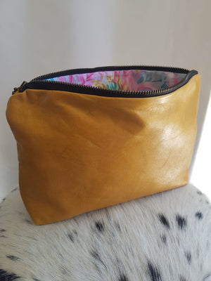 Mustard Yellow Leather Clutch
