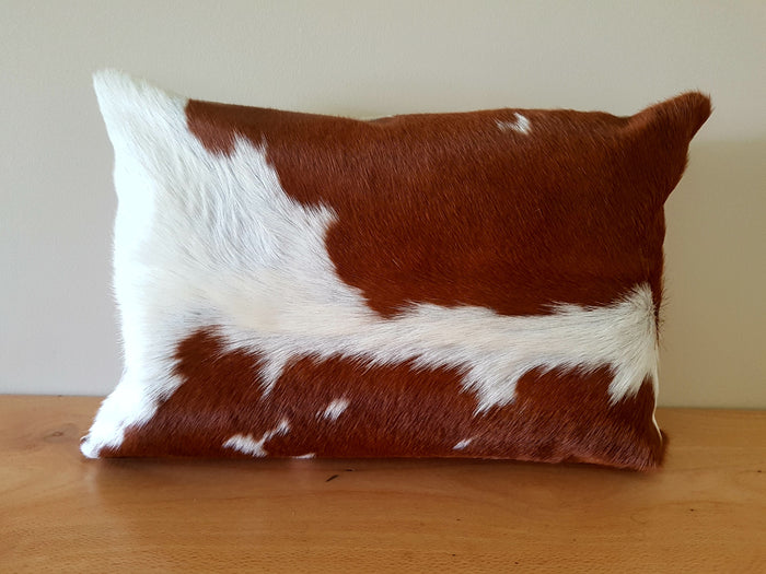 Amazing Brown and White Cowhide Cushion 50cm x 35cm