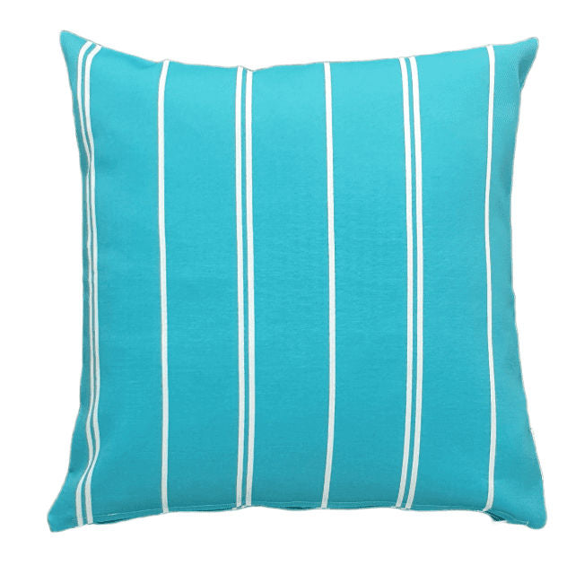 Aqua and White Pin Stripe Hamptons Style Cushion Cover