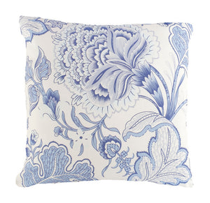Blue and White Jacobean Floral Hamptons Style Indoor Cushion Cover