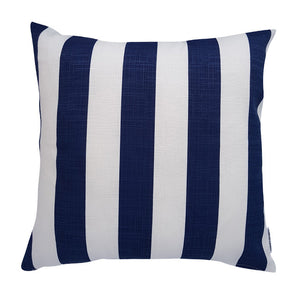 blue and white striped hamptons style cushion cover