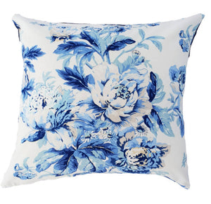 Blue Hamptons Style Floral Bluejay Indoor Cushion Cover