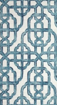 Blue Hamptons Style Geometric Table Runner