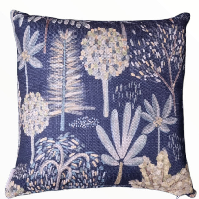 Blue Pastel Trees Cushion Cover
