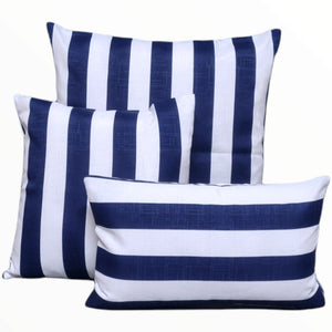 Blue and White Striped Hamptons Style Outdoor Cushions all sizes