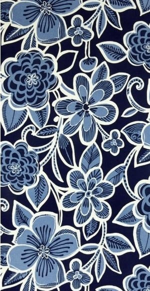 Bold Blue Tropical Flowers Table Runner