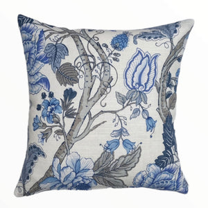 Elegant Blue Floral Hamptons Style Indoor Cushion Cover