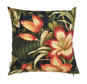Beautiful floral ebony glow outdoor cushion cover