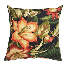 Beautiful floral ebony glow outdoor cushion cover