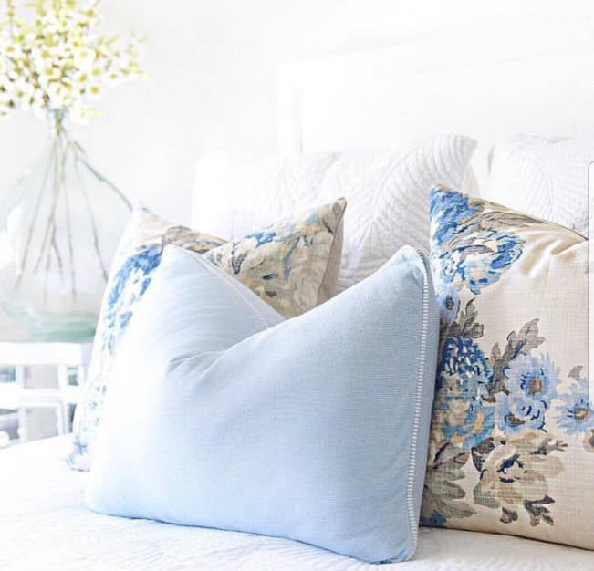 Baby Blue Linen Indoor Cushion Cover