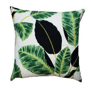 Big Brown Tropical Leaves Indoor Cushion Cover