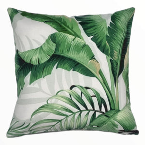 Green Tropical Palm Leaves Outdoor Cushion Cover