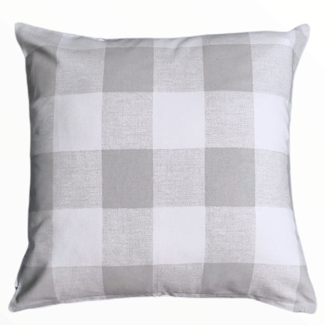 Grey Farmhouse Check Indoor Cushion Cover