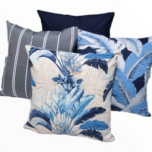 Majestic Blue Palm Cushion Collection