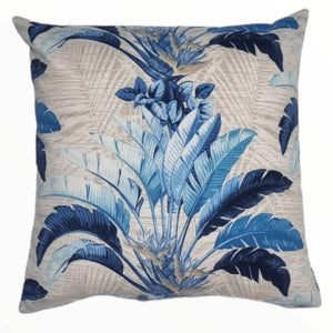 Majestic Blue Palm Outdoor Cushion