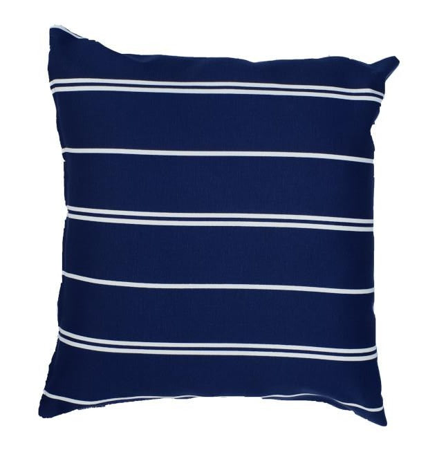 Navy Blue and White Pin Stripe Hamptons Style Horizontal Cushion Cover