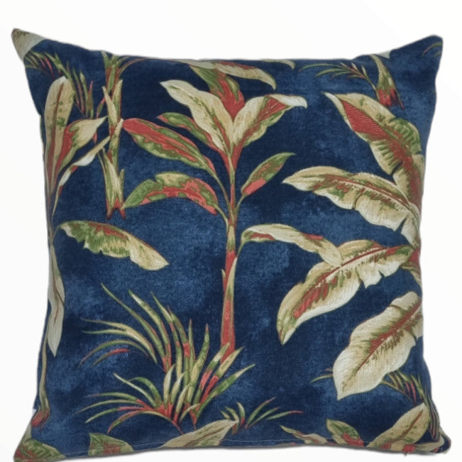 Navy and Red Palms Outdoor Cushion Cover