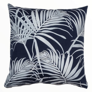Navy and White Palms Outdoor Cushion