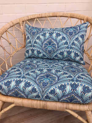 Blue crescent tommy bahama chair recover
