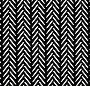 Black and White Herringbone Outdoor Cushion Cover