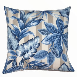 Silver Stripe Palm Outdoor Cushion Cover