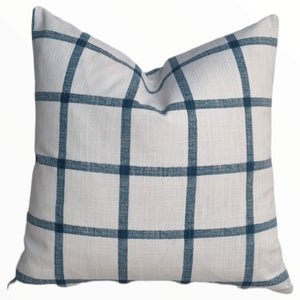 Teal Farmhouse Check Indoor Cushion Cover