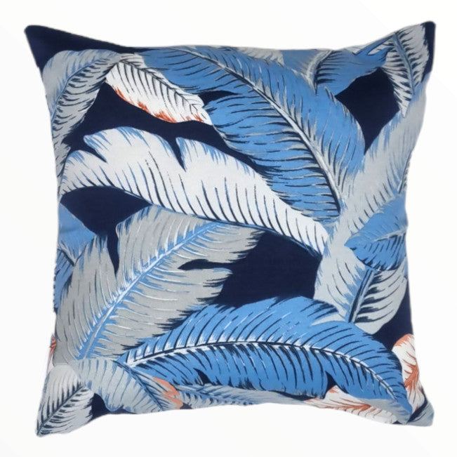 Tommy Bahama Blue and White Palms Outdoor Cushion Cover