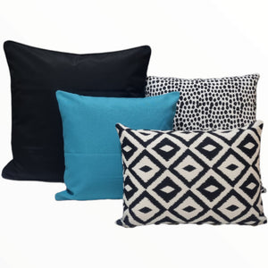 Turquoise and Black Cushion Collection