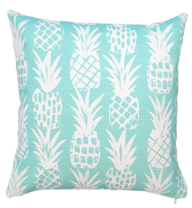 Aqua Pineapples Outdoor Cushion Cover