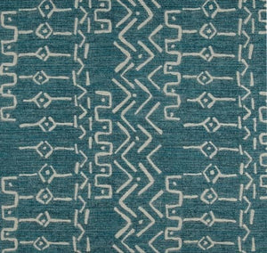 Aqua Tribal Mud Cloth Indoor Cushion Cover