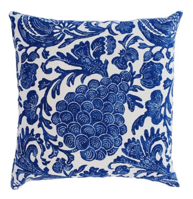 Indigo Blue Hamptons Style Indoor Cushion Cover