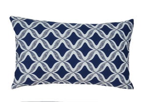 Navy-Blue and White Diamond Outdoor Cushion Cover