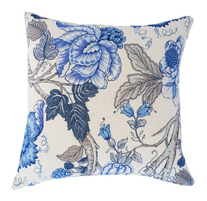 Blue Floral Hamptons Style Indoor Cushion Cover