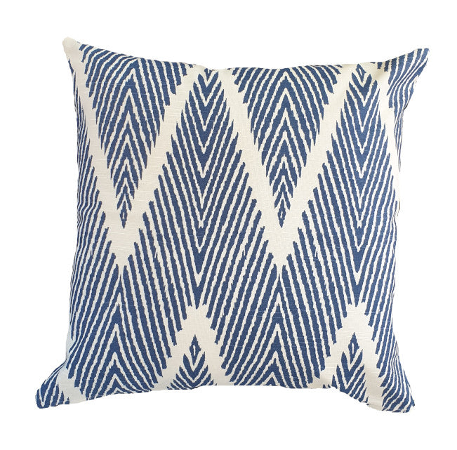 Blue Chevron Hamptons Style Indoor Cushion Cover