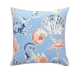 Blue Crab and Seashells Outdoor Cushion Cover