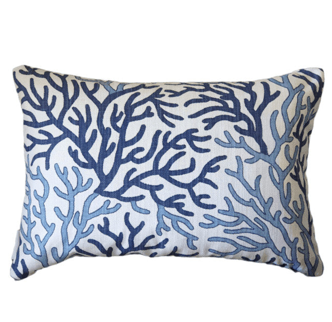 Coastal Blue Hamptons Coral Cushion Cover Thread Candy