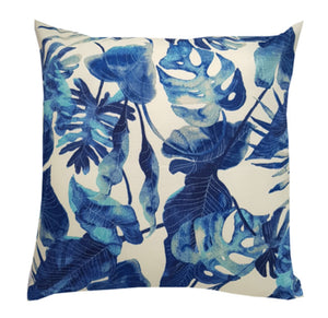 Blue and White Inky Palms Outdoor Cushion Cover