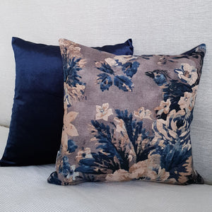 Blue velvet cushion and cast a spell blue indigo indoor cushion cover