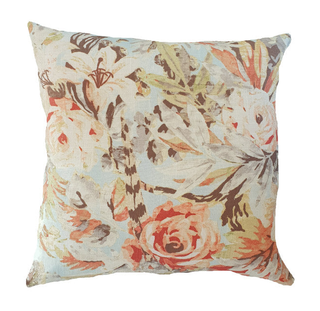 Blush Pink Floral Hamptons Style Indoor Cushion Cover