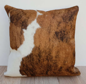 Brown and White Brindle Cowhide 45cm Cushion cover