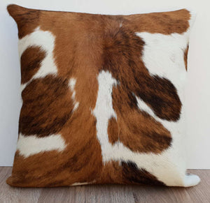Brown and White Brindle Cowhide 45cm Cushion cover