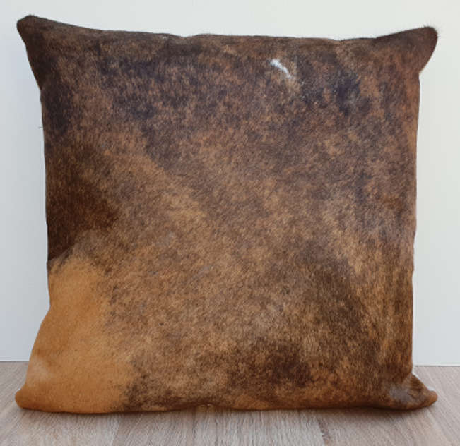 Solid Brown Brindle Cowhide Cushion 45cm