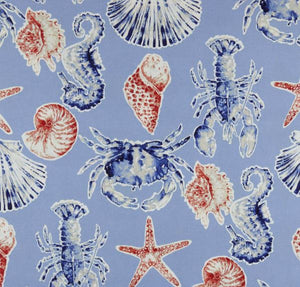 Blue Crab and Seashells Outdoor Cushion Cover