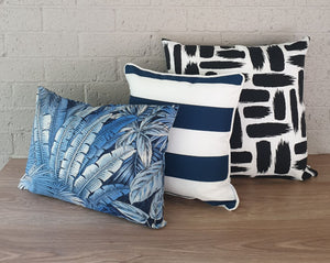 Black and White Dash Outdoor Cushion Cover